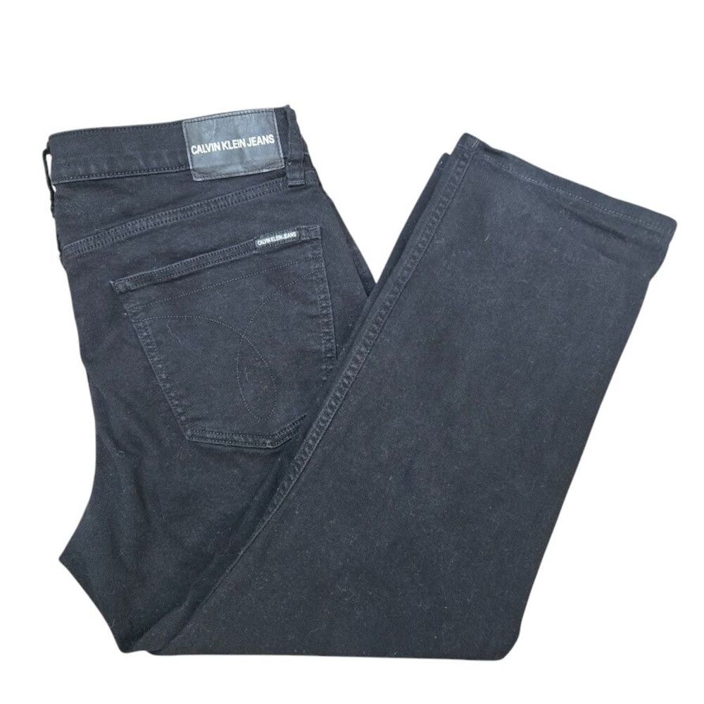 Calvin Klein Droit Straight Fit Black Classic Denim Jeans Mens 34X30